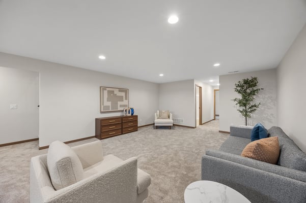 Finished lower level in Cedar Rapids, Iowa